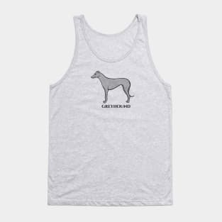 Greyhound Dog Design with Name - detailed drawing for greyhound lovers Tank Top